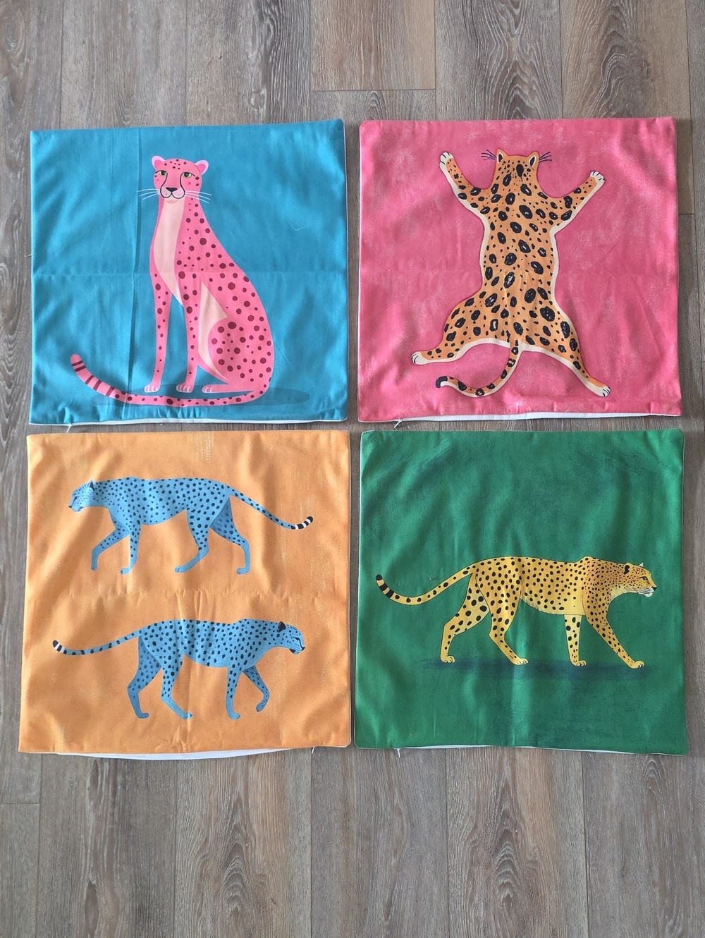 Colorful Animal Print Pillow Covers 18"x17.5" NEW